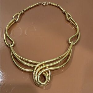 Vtg Twisted Chucky Goldtone Necklace